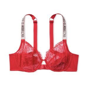 NWT Victoria's Secret Very Sexy Shine‎ Strap Unlined Demi Bra 34G Lipstick Red